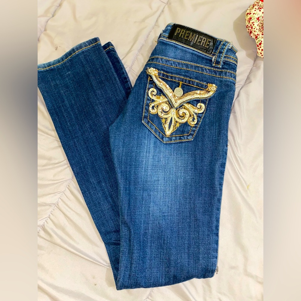 Bootcut jeans with design